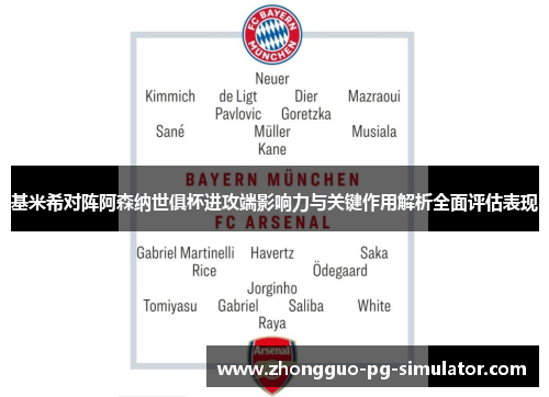 基米希对阵阿森纳世俱杯进攻端影响力与关键作用解析全面评估表现